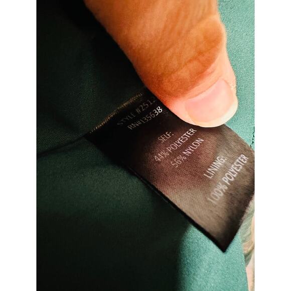 HUTCH Green Floral Chiffon Long Sleeves V-Neck Ruffle Trimmed Sema Top Size S - Picture 10 of 12